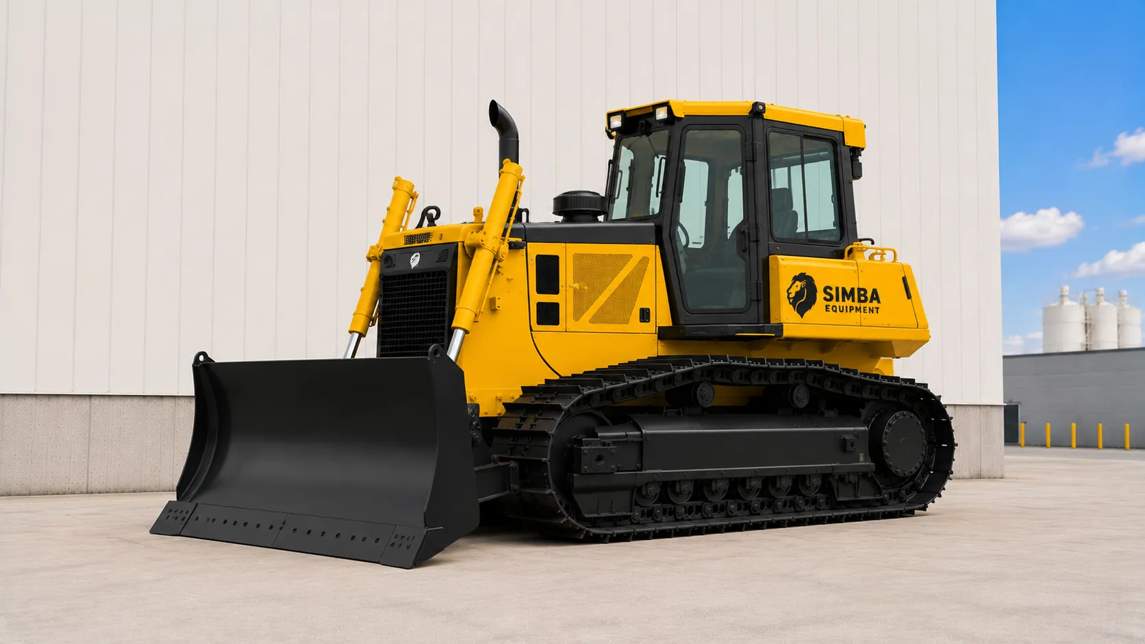 Track bulldozer front quarter view