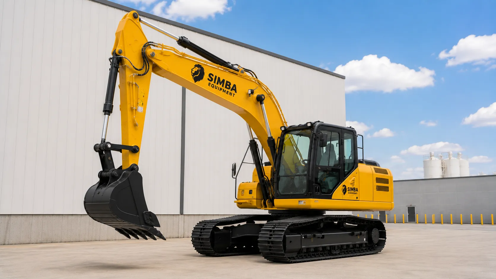 Excavator front quarter view