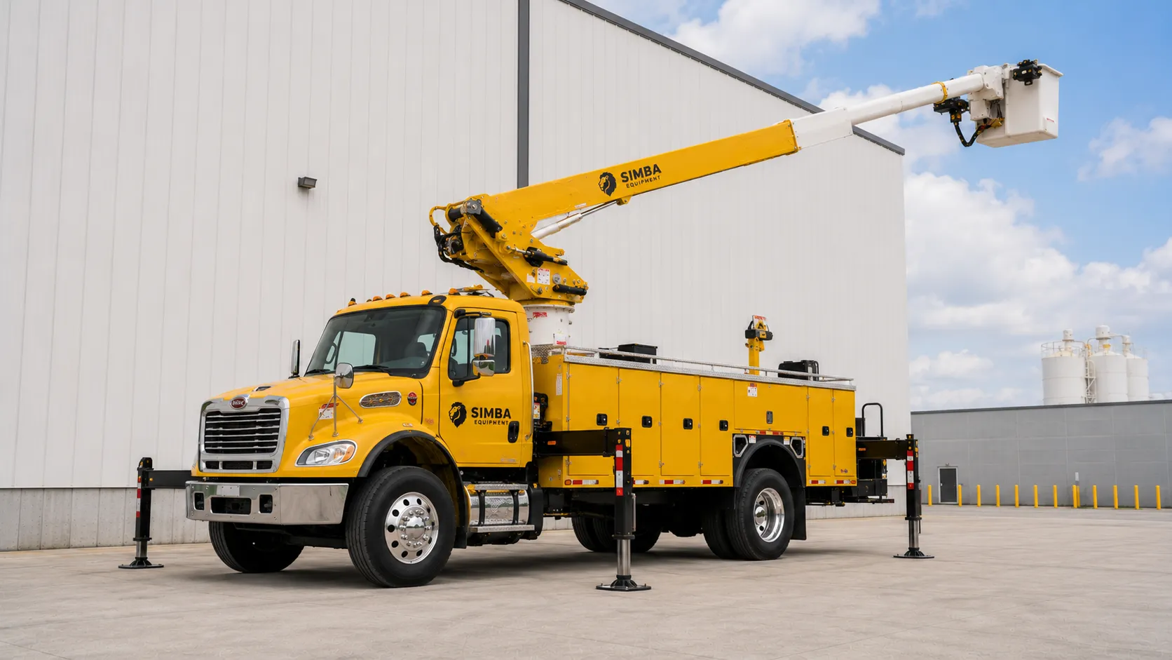 Insulated arm truck front quarter view