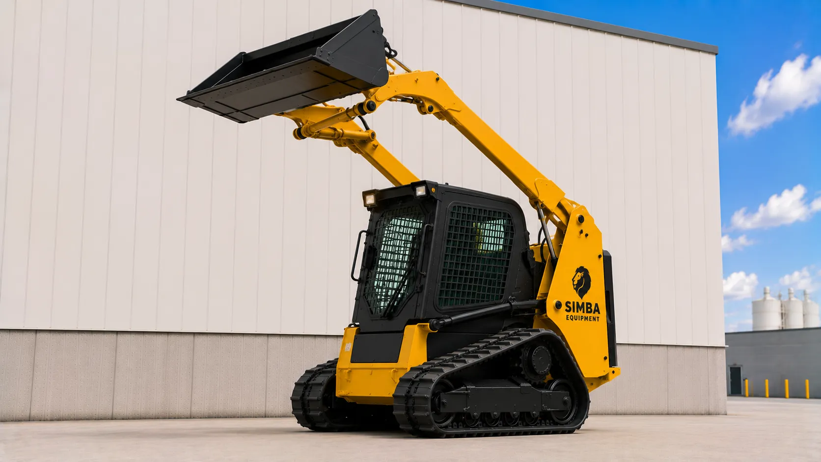 Skid steer loader bucket detail view