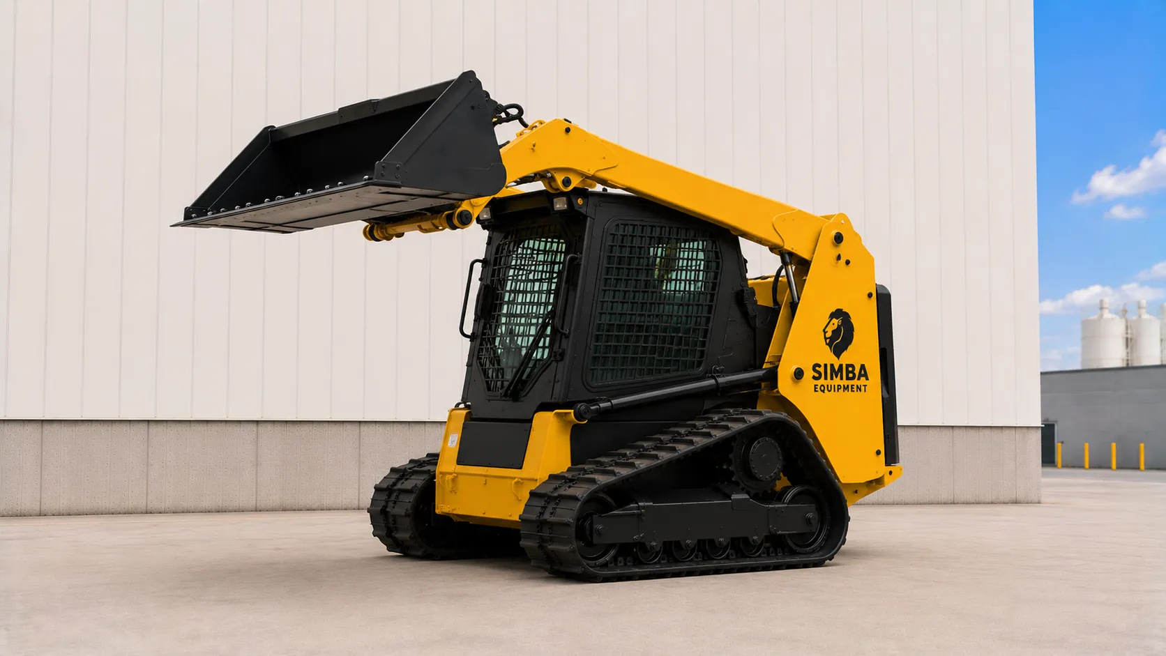 Skid steer loader front quarter view